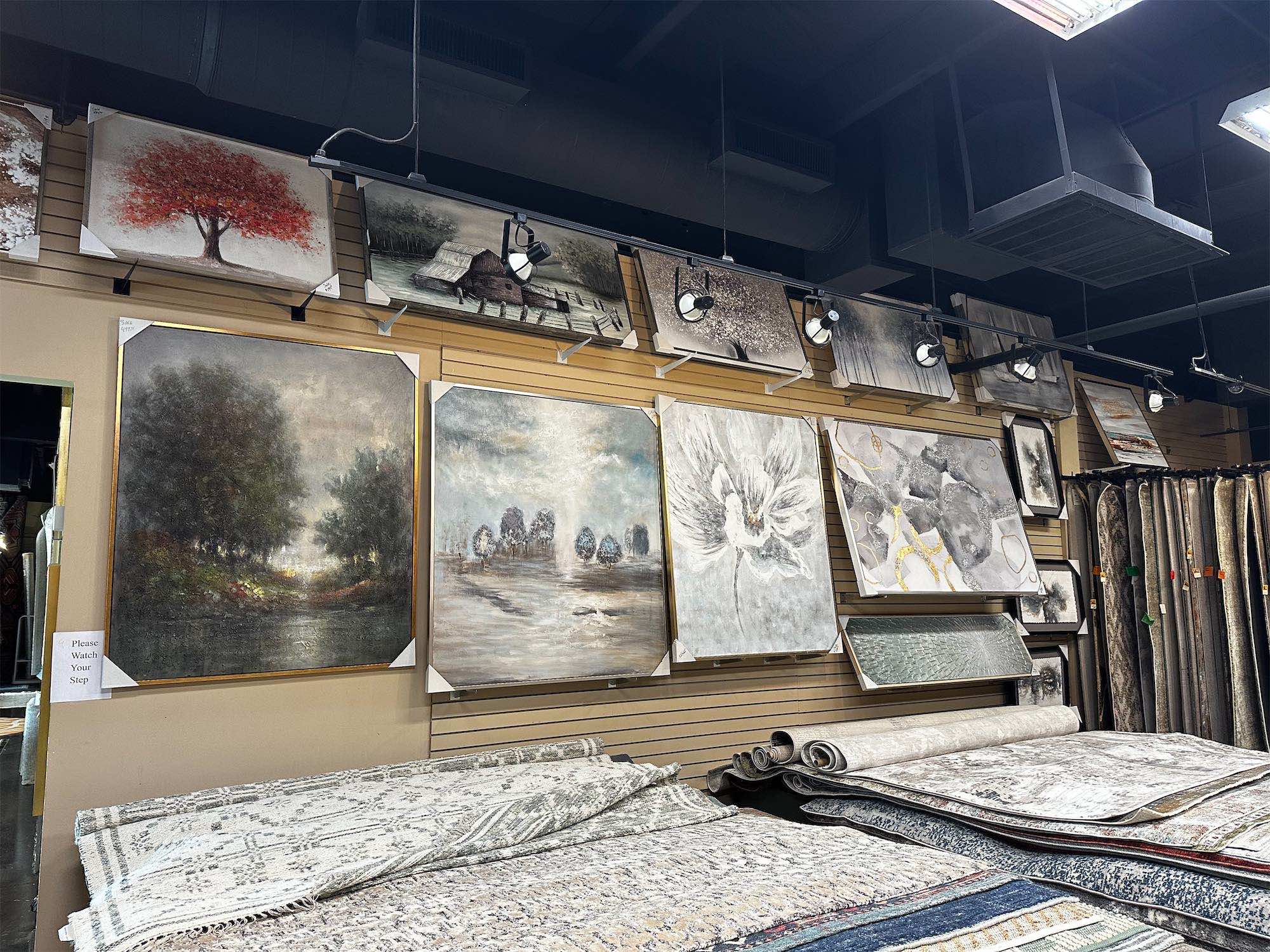 a wall with art on it